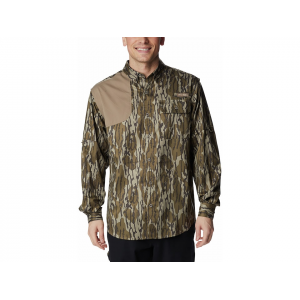 COLUMBIA Men's PHG Blood and Guts Shooting Long Sleeve Shirt Mossy Oak Bottomland/Flax Medium