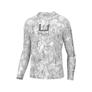 Huk Men's KC Icon Apex Vert Hoodie Harbor Mist Large - Huk