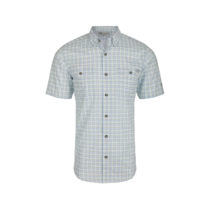 Drake Men's Frat BD Tattersall Short Sleeve Shirt Monument Gray 2XL - Drake