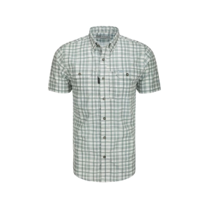 Drake Men's Hunter Creek Window Pane Plaid Short Sleeve Shirt Monument Grey Medium - Drake