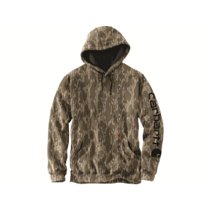 Carhartt Men's Loose Fit Midweight Camo Sleeve Graphic Hoodie Mossy Oak Bottomland 3XL