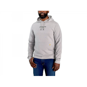 CARHARTT Men's Force Relaxed Fit Lightweight Logo Graphic Hoodie Asphalt Heather 2XL Tall
