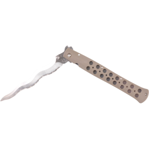Cold Steel Ti-Lite Folding Knife 6" Fully Serrated Reverse S AUS-10A Polished Blade Zy-Ex Handle FDE - Cold Steel
