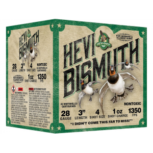 i-Shot Hevi-Bismuth Waterfowl 28 Gauge 3 #4 Bismuth Shot 1 Oz Box Of 25 Ammo