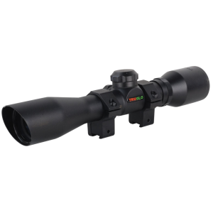 TRUGLO Compact Rimfire Rifle Scope 4x 32mm Duplex Reticle with Rings Matte Black