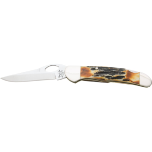 Bear & Son Cowhand Pocket Knife 2.875" Drop Point 440HC Satin Blade Stag Handle - Bear & Son