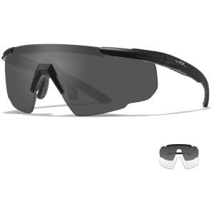 Wiley X Saber Advanced Changeable Series Shooting Glasses Gloss Black Frame/Smoke Gray Lens/Clear Lens - Wiley X