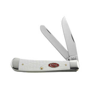 Case Sparxx Trapper Pocket Knife 3.25" Clip Point Stainless Steel Satin Blade Jigged Synthetic Handle White - Case