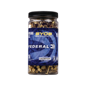 Federal BYOB 22 Winchester Magnum Rimfire (WMR) Ammo 50 Grain Jacketed Hollow Point Bottle of 250