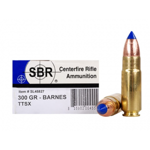 SBR 458 Socom Ammo 300 Grain Barnes Tipped Triple-Shock X Polymer Tip Lead Free Box of 20 - Sbr