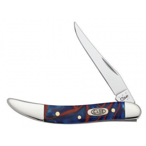 Case Patriot Small Texas Toothpick Pocket Knife 3" Clip Point Stainless Steel Satin Blade Kirinite Handle Blue - Case