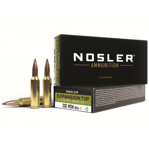NOSLER E-tip 300 Winchester Short Magnum (wsm) Ammo 180 Grain NOSLER Expansion Tip (e-tip) Polymer Tip Lead Free Box Of 20