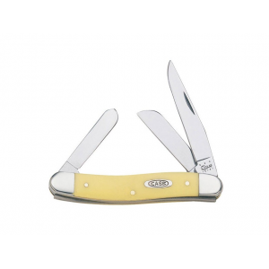 Case Medium Stockman Pocket Knife 2.625" Clip, Sheepfoot and Spey Stainless Steel Polished Blade Synthetic Handle Yellow - Case