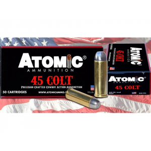 ATOMIC Ammunition Cowboy Action 45 Colt (long Colt) Ammo 200 Grain Flat Nose Box Of 50