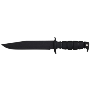 Ontario SP6 Spec Plus Fixed Blade 8" Drop Point 1095 Carbon Steel Powder Coated Blade Kraton Handle Black - Ontario