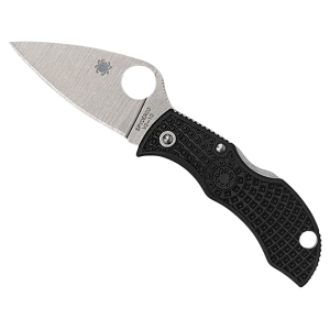 Spyderco Manbug Folding Knife 1.9" Fully Serrated Drop Point VG-10 Satin Blade Fiberglass Reinforced Nylon (FRN) Handle Black - Spyderco