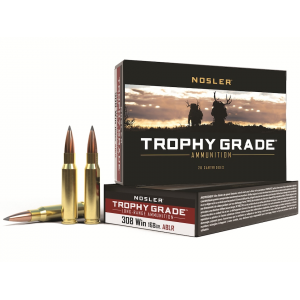 NOSLER Trophy Grade 308 Winchester Ammo 168 Grain NOSLER Accubond Long Range Bonded Polymer Tip Box Of 20