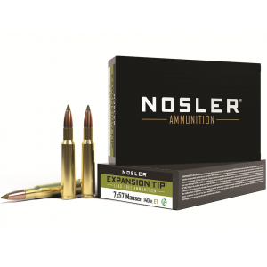 ler E-Tip 7x57mm Mauser (7mm Mauser) 140 Grain Nosler Expansion Tip (E-Tip) Polymer Tip Lead Free Box Of 20 Ammo