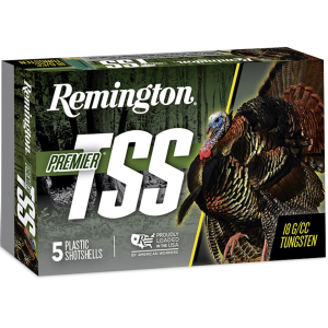 Remington Premier TSS Turkey 20 Gauge Ammo 3 #9 Tungsten Shot 1-1/2 Oz Box Of 5 ington Premier TSS Turkey 20 Gauge 3 #9 Tungsten Shot 1-1/2 Oz Box Of 5 Ammo
