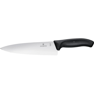 Victorinox Swiss Army Classic Chef Knife 8" Chef Stainless Steel Satin Blade TPE Handle Black - Victorinox Swiss Army