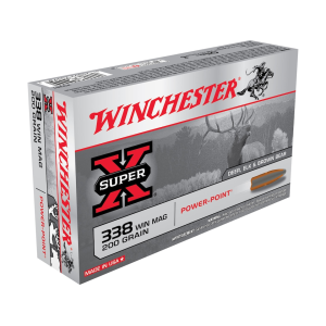 WINCHESTER Super X 338 WINCHESTER Magnum Ammo 200 Grain WINCHESTER Power-point Jacketed Soft Point Box Of 20