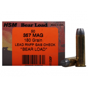  Bear 357 Magnum 180 Grain Flat Nose Box Of 50 Ammo