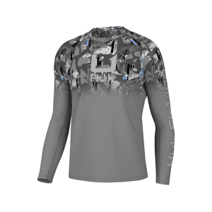 Huk Men's KC Icon Apex Vert Fade Long Sleeve Crew Neck T Shirt Night Owl Medium - Huk