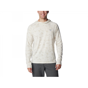 COLUMBIA Men's PFG Uncharted Hoodie Stone Uncharted Waters Large