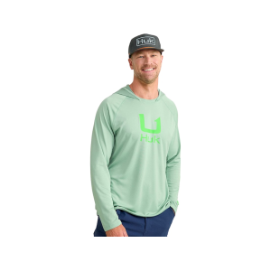HUK Men's Icon Hoodie Fog Green XL