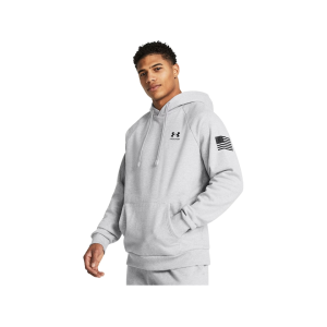 UNDER ARMOUR Men's Freedom Flag Hoodie Mod Gray Light Heather/Black XL