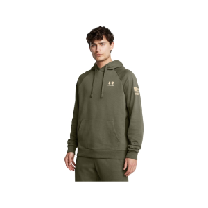 UNDER ARMOUR Men's Freedom Flag Hoodie Marine OD Green/Desert Sand Large