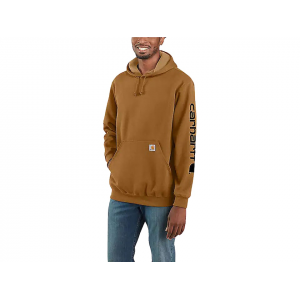 CARHARTT Men's Loose Fit Midweight Logo Sleeve Graphic Hoodie  Brown XL Tall