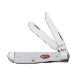 Case Sparxx Mini Trapper Pocket Knife 2.25" Clip Point Stainless Steel Satin Blade Jigged Synthetic Handle White - Case