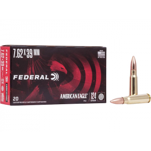 eral American Eagle 7.62x39mm 124 Grain Full Metal Jacket Case Of 500 (25 Boxes Of 20) Ammo