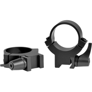 Warne QD 3/8" and 11mm Dovetail 1" Scope Rings Black Powdercoat High - Warne