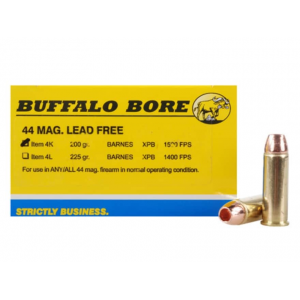 BUFFALO Bore 44 Remington Magnum Ammo 200 Grain Barnes Xpb Solid Hollow Point Lead Free Box Of 20