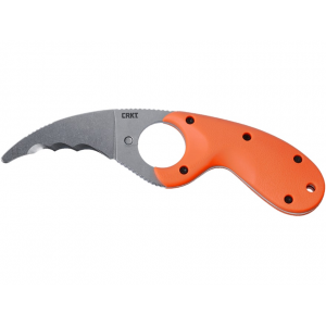 CRKT Bear Claw Fixed Blade Knife 2.38" Fully Serrated Hawkbill AUS-8 Stonewashed Blade Glass Reinforced Nylon (GRN) Handle Orange - Crkt