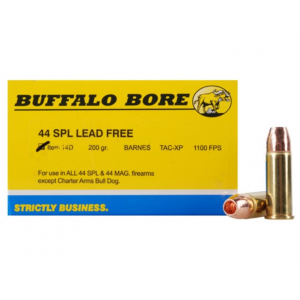 BUFFALO Bore 44 Special Ammo 200 Grain Barnes Tac-xp Solid Hollow Point Lead Free Box Of 20
