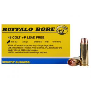 falo Bore 45 Colt (Long Colt) P 225 Grain Barnes XPB Solid Hollow Point Lead Free Box Of 20 Ammo