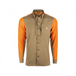 McAlister Men's EST Performance Hybrid Upland Long Sleeve Shirt Orange/Khaki Medium