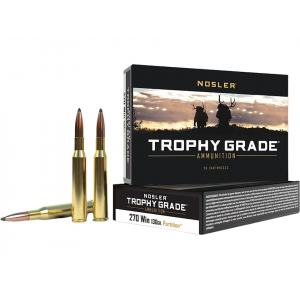 Nosler Trophy Grade 270 Winchester Ammo 130 Grain Nosler Partition Jacketed Soft Point Box of 20 - Nosler