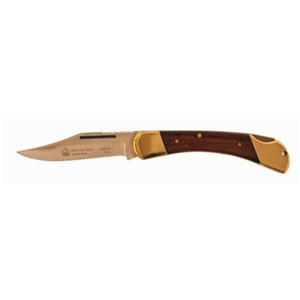 Puma SGB Series Whitetail Folding Knife 3.1" Clip Point 1.4116 German Stainless Steel Blade Wood Handle Brown - Puma