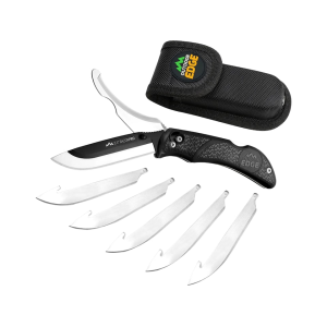 Outdoor Edge Razor-Pro Folding Hunting Knife 3.5" Drop Point 420 Stainless Steel Blade Kraton Handle Black