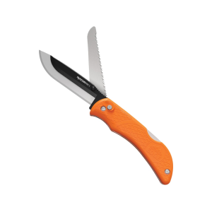 Outdoor Edge Razor Pro S Pocket Knife 3.5" Drop Point Japanese Steel Stainless Blade TPR Overmold Handle Orange - Outdoor Edge