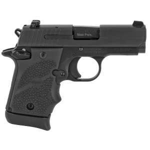Sig Sauer P938 9mm Luger Pistol 3" Barrel 7+1 Round Nitron Slide Black Grip Anodized Frame Hogue Grip