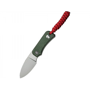 CIVIVI Knife Baby Banter Fixed Blade Knife 2.39" Drop Point Nitro-V Satin Blade Canvas Micarta Handle Green - Civivi