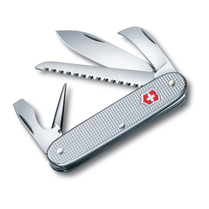 Victorinox Swiss Army Army 7 Alox Pocket Knife Drop Point Stainless Steel Polished Blade Alox Handle Gray - Victorinox Swiss Army