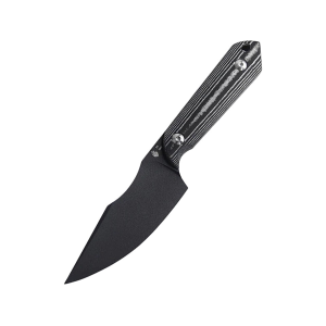 Kizer Harpoon Fixed Blade Knife 3.86" Drop Point D2 Black Blade Micarta Handle Black - Kizer