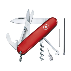 Victorinox Swiss Army Compact Pocket Knife Drop Point Stainless Steel Polished Blade ABS Polymer Handle Red - Victorinox Swiss Army