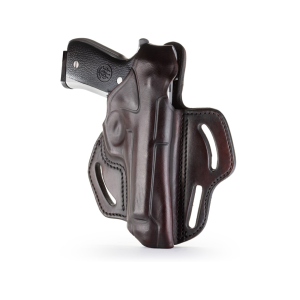 1791 Gunleather Thumb Break OWB Holster Right Hand Beretta 92, 92FS, M9, CZ 75, Sig Sauer P226, P320, Springfield XDM 3.8" Barrel, XDM 4.5" Barrel Leather Signature Brown - 1791 Gunleather